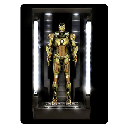 Iron Man 3 Mark 21 Action Hero Vignette with Lighted Hall of Armor 1:9 Scale Pre-Assembled Model Kit